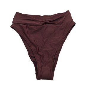 Aerie Womens High Cut Cheeky Bikini Swim Bottom Maroon Burgundy Size M